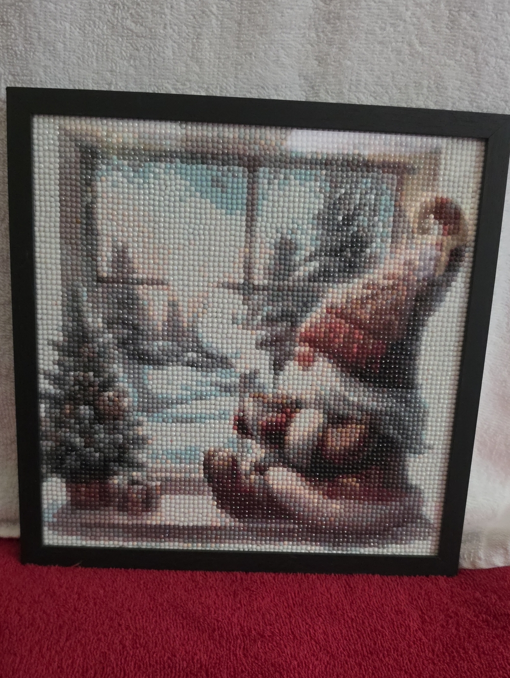 Diamond Art Cozy Gnome Winter Wall Art - Red, White & Gray